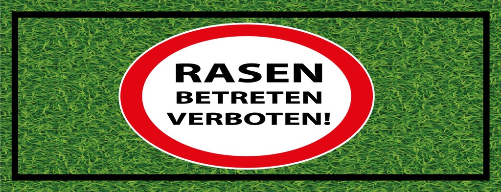 Holzschild 10x27 cm Rasen Betreten verboten