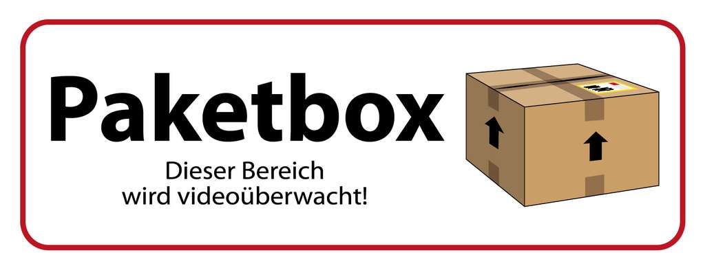 Holzschild 10x27 cm Paketbox Video