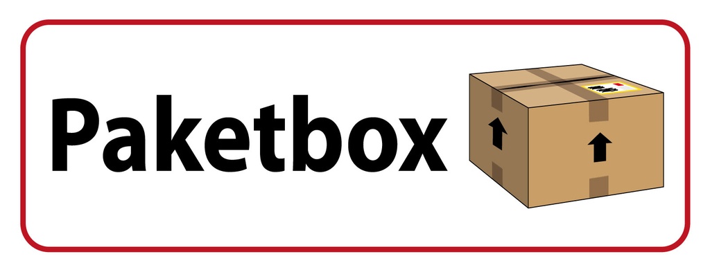 Holzschild 10x27 cm Paketbox