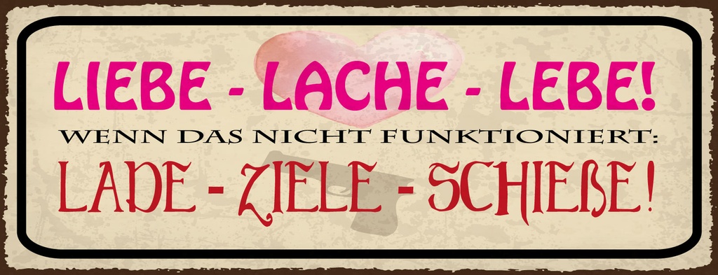 Holzschild 10x27 cm Liebe Lache Lebe