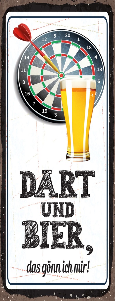 [LA-1810698-H] Holzschild 27x10 cm Dart und Bier gönn ich mir