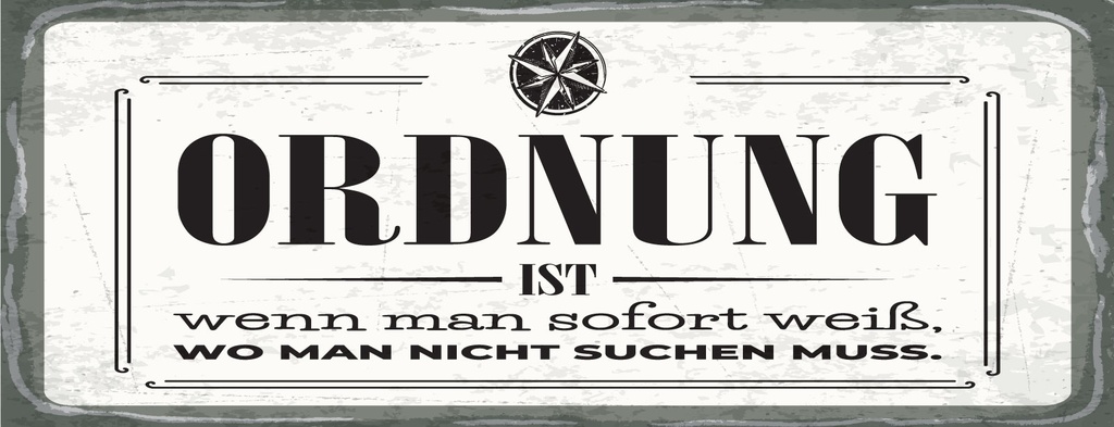 [LA-1810704-H] Holzschild 10x27 cm Ordnung ist