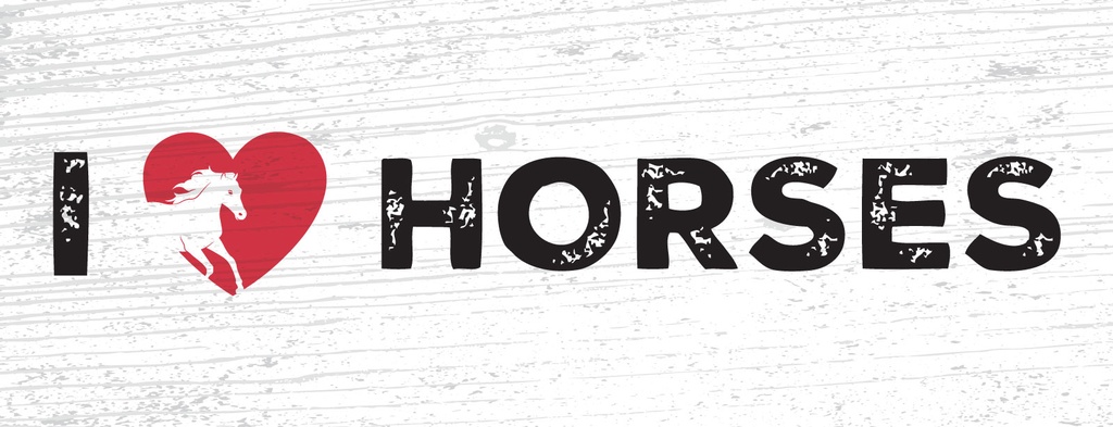[LA-1810713-H] Holzschild 10x27 cm I love horses
