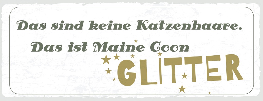 Holzschild 10x27 cm Maine Coon Glitter