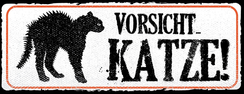 Holzschild 10x27 cm Vorsicht Katze