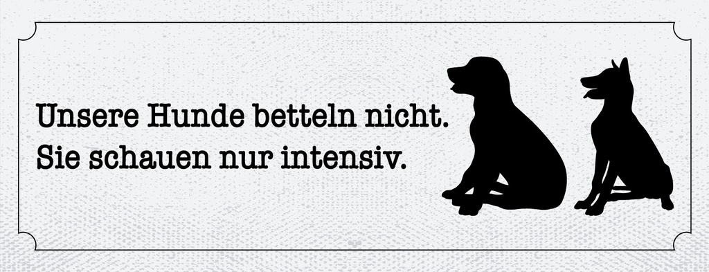 Holzschild 10x27 cm Hunde betteln nicht intensiv