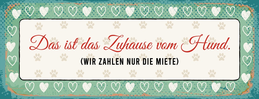 Holzschild 10x27 cm Das ist das Zuhause vom Hund