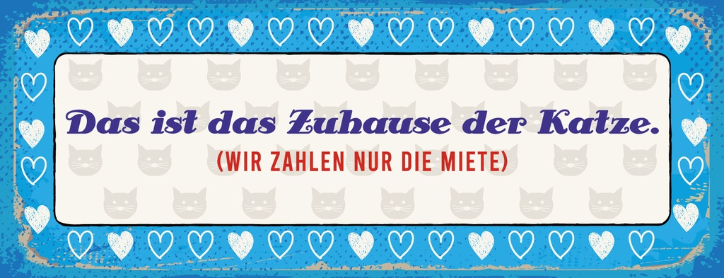 Holzschild 10x27 cm Das ist Zuhause der Katze