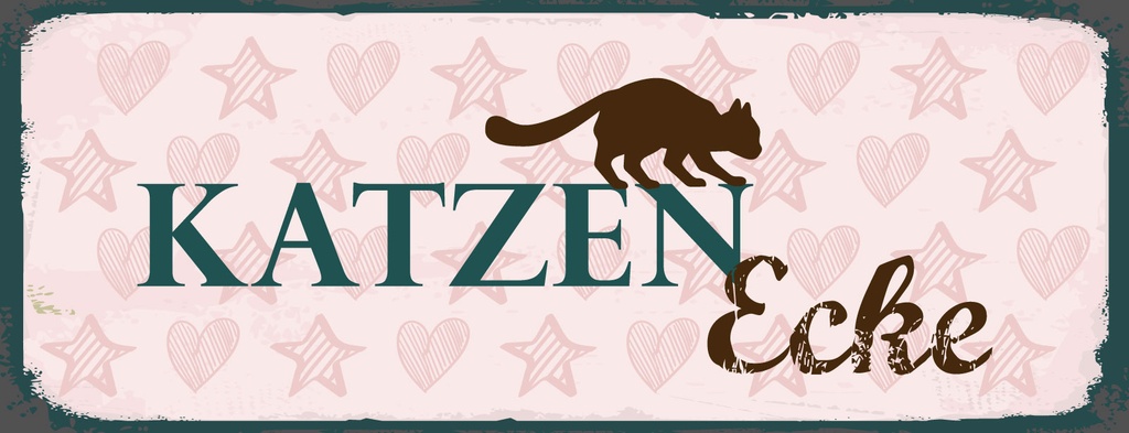 Holzschild 10x27 cm Katzen Ecke