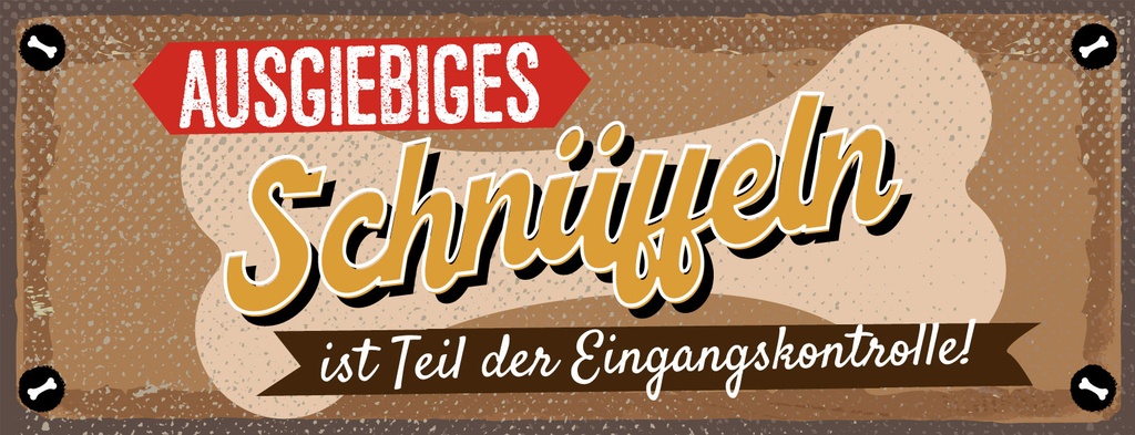Holzschild 10x27 cm Eingangskontrolle Schnüffeln