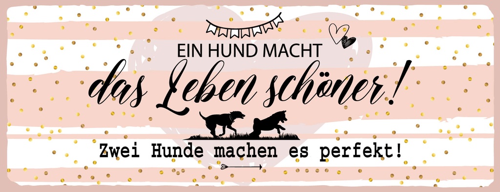 Holzschild 10x27 cm Ein Hund macht das Leben an