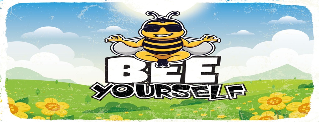 Holzschild 10x27 cm Bee yourself Biene Wiese
