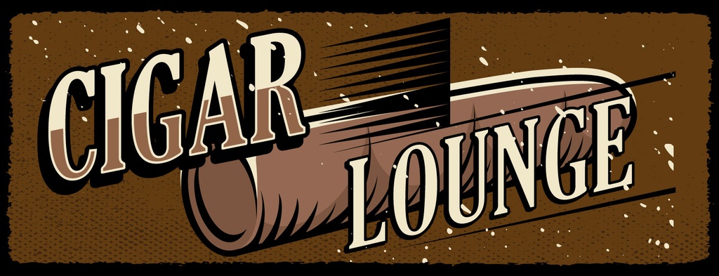 Holzschild 10x27 cm Cigar Lounge braunes