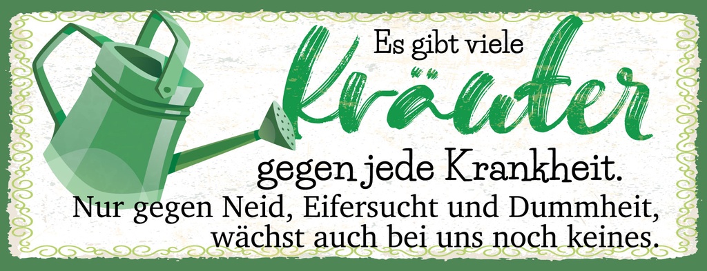 Holzschild 10x27 cm Es gibt viele Kräuter gegen jede Krankheit