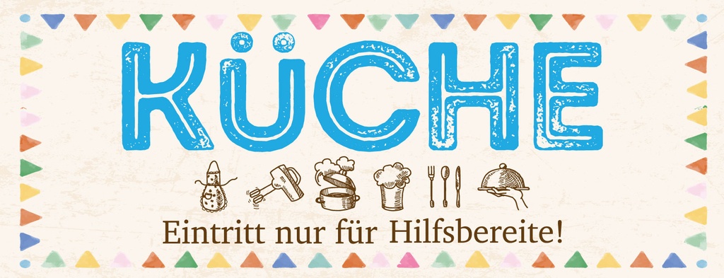 Holzschild 10x27 cm Küche Eintritt nur für Hilfsbereite