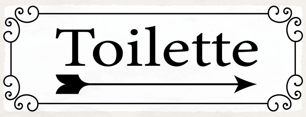[LA-1810970-H] Holzschild 10x27 cm Toilette Pfeil rechts