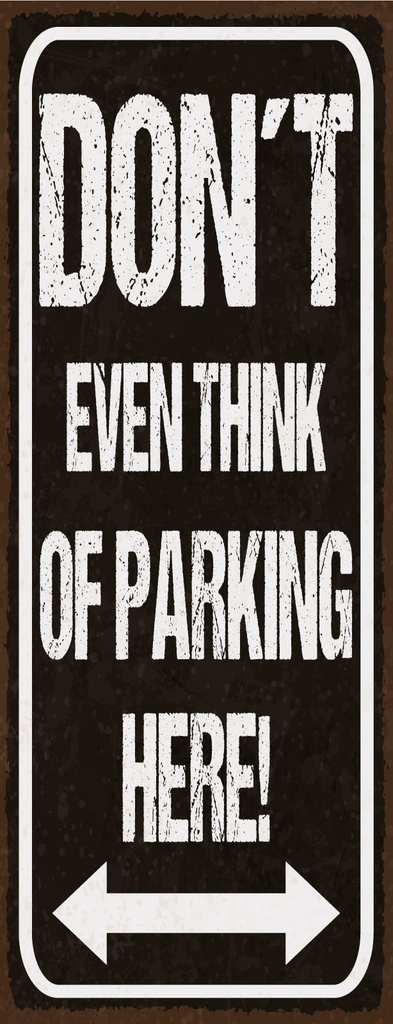 [LA-1810987-H] Holzschild 27x10 cm don´t even think of parking here