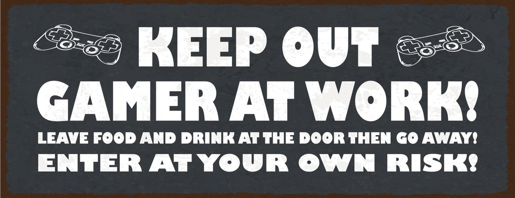 Holzschild 10x27 cm Keep out Gamer at work