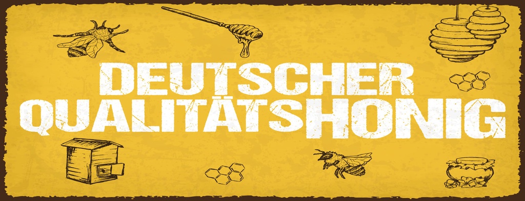 Holzschild 10x27 cm Deutscher Qualitätshonig Honig Bienen