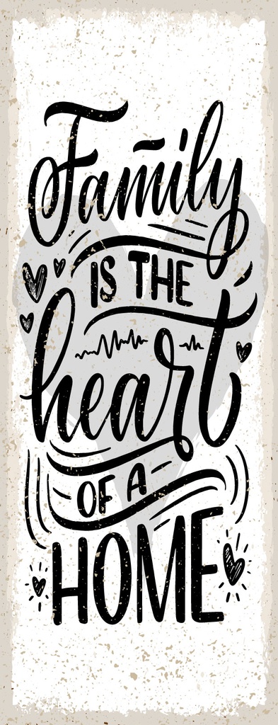 [LA-1811046-H] Holzschild 27x10 cm Family is the heart of a home