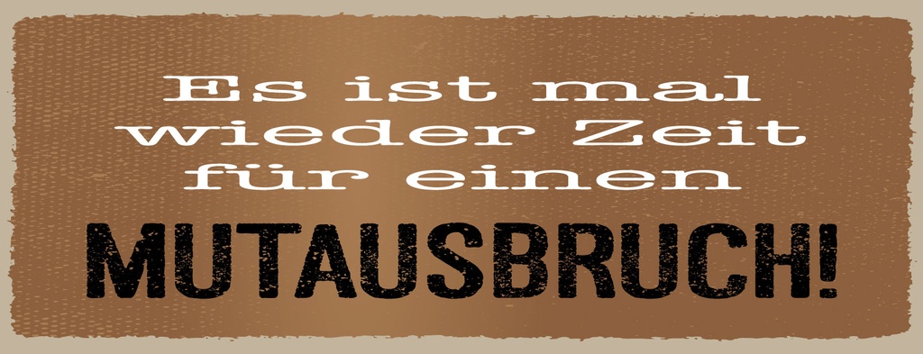 Holzschild 10x27 cm Es ist mal wieder Zeit für ein Mutausbruch