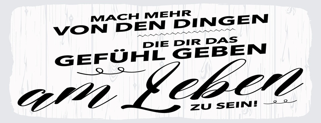 [LA-1811132-H] Holzschild 10x27 cm Mach mehr Dinge Gefühl am Leben zu sein