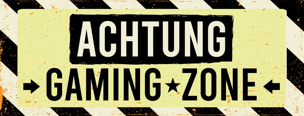 [LA-1811186-H] Holzschild 10x27 cm Achtung gaming zone