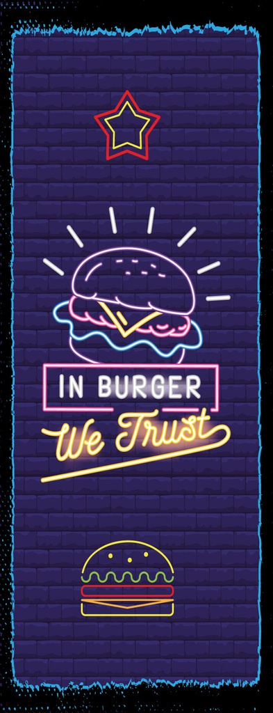 [LA-1811190-H] Holzschild 27x10 cm In Burger we trust