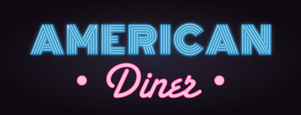 [LA-1811192-H] Holzschild 10x27 cm American Diner Reklame