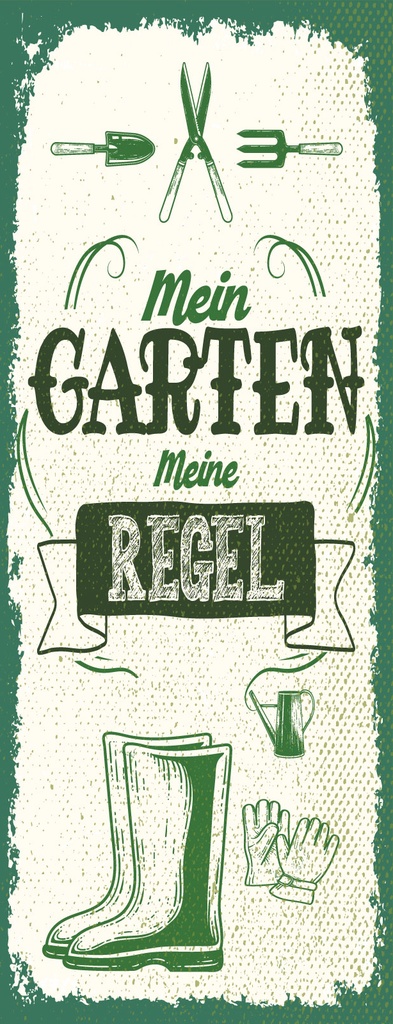 [LA-1811250-H] Holzschild 27x10 cm Mein Garten meine Regeln