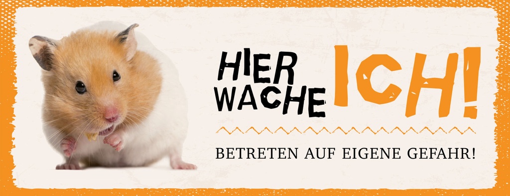 [LA-1811299-H] Holzschild 10x27 cm Hier Wache Ich Hamster
