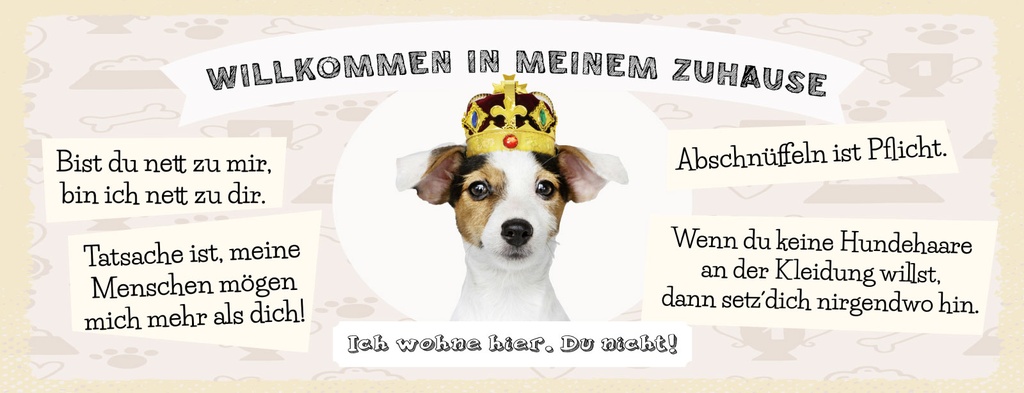 [LA-1811321-H] Holzschild 10x27 cm Willkommen in meinem Zuhause Terrier Hund
