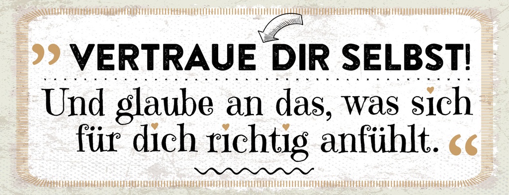 [LA-1811363-H] Holzschild 10x27 cm Vertraue dir Selbst