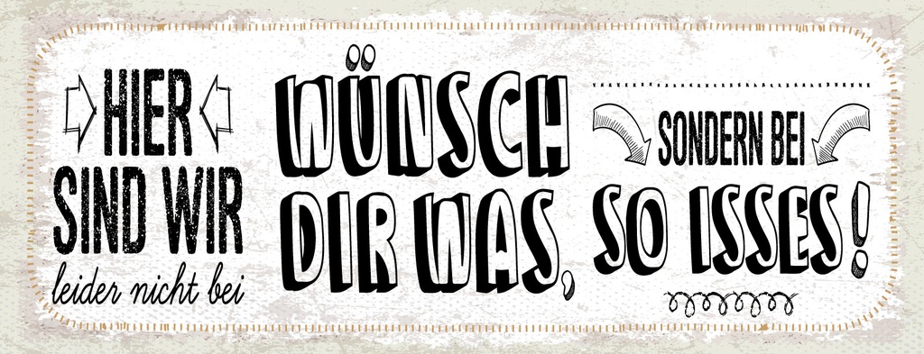 [LA-1811376-H] Holzschild 10x27 cm nicht bei wünsch Dir was sondern bei so isses
