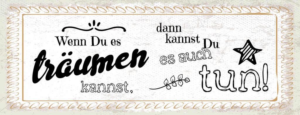[LA-1811381-H] Holzschild 10x27 cm Wenn du es träumen kannst, kannst du es auch tun