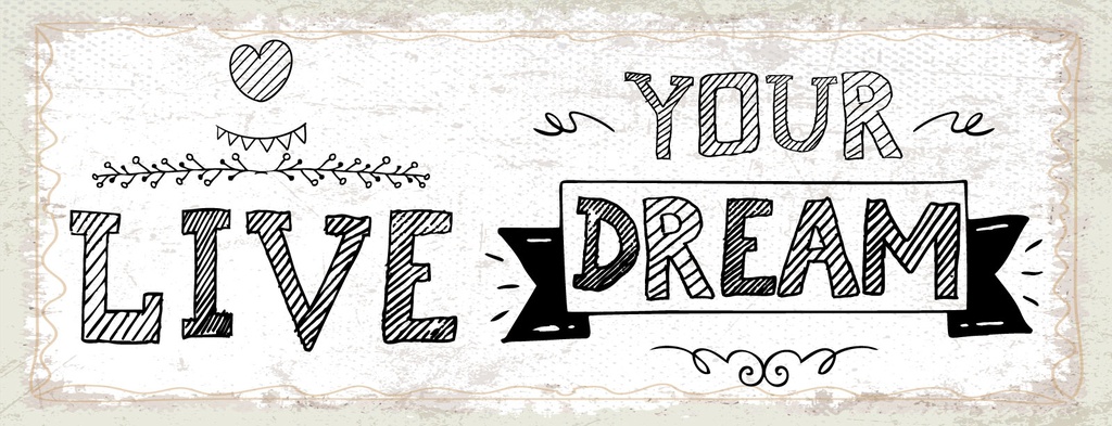 [LA-1811386-H] Holzschild 10x27 cm Live your Dream