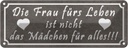 Blechschild 10x27 cm Frau ist nicht mädchen für alles Spruch Zitat