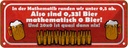 Blechschild 10x27 cm 0,33l Bier mathematisch 0 Spruch Zitat