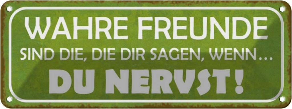 [LA-117032] Blechschild 10x27 cm wahre Freunde sagen du nervst Familie