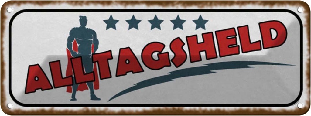 [LA-117070] Blechschild 10x27 cm 5 Sterne Alltagsheld Geschenk Familie Freunde