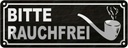 Blechschild 10x27 cm Bitte rauchfrei Warnschild Hinweisschild Sicherheit Vorsicht