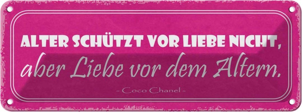 [LA-117288] Blechschild 10x27 cm Alter schützt vor Liebe nicht Dekoration