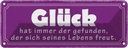 Blechschild 10x27 cm Glück hat immer der gefunden Spruch Zitat