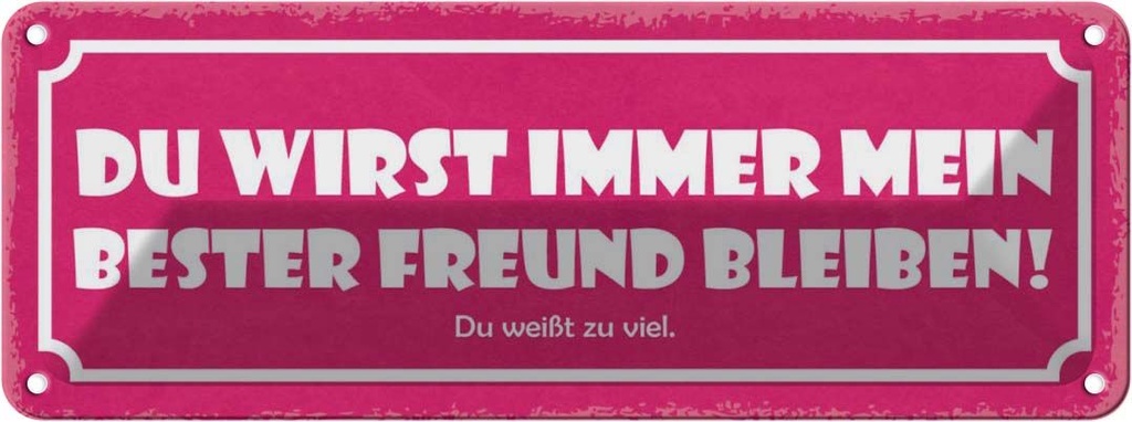 [LA-117443] Blechschild 10x27 cm du immer mein bester Freund Familie Freunde