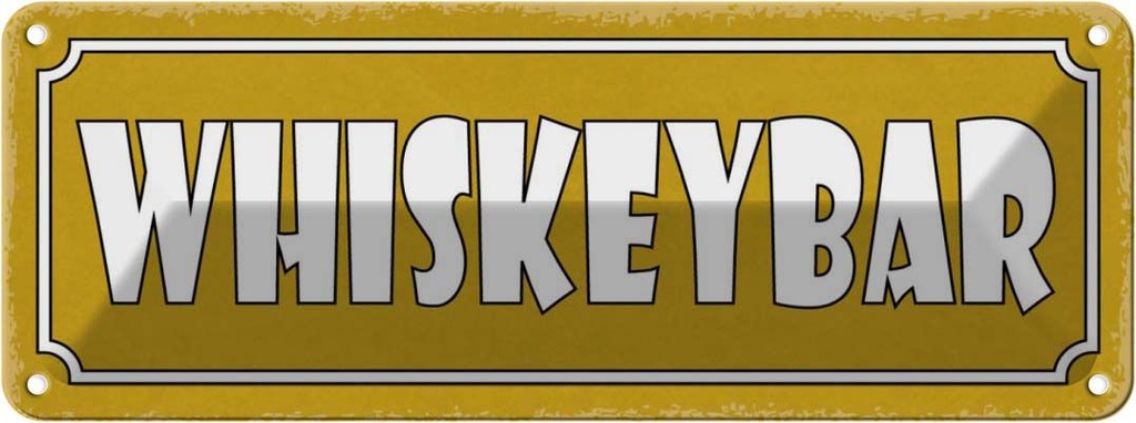 [LA-117511] Blechschild 10x27 cm Whiskeybar Alkohol Essen Trinken Bar Club