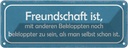 Blechschild 10x27 cm Freundschaft noch bekloppter Familie Freunde
