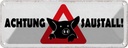 Blechschild 10x27 cm Achtung Saustall Warnschild Hinweisschild Sicherheit Vorsicht