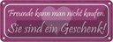 Blechschild 10x27 cm Freunde kann man nicht kaufen Familie