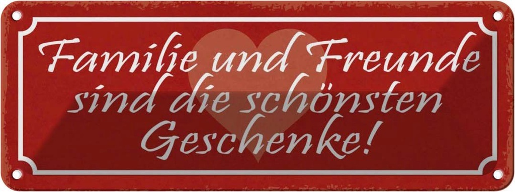[LA-117601] Blechschild 10x27 cm Familie und Freunde Geschenke
