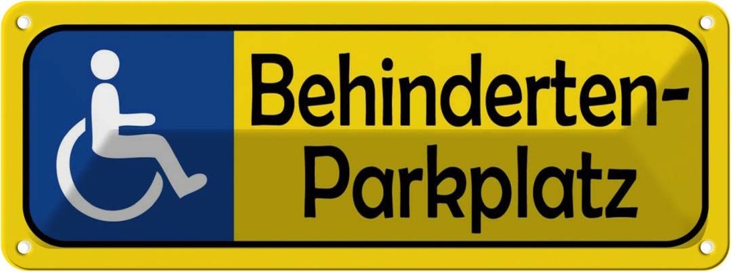 [LA-117677] Blechschild 10x27 cm Behinderten Parkplatz Parkplatzschild